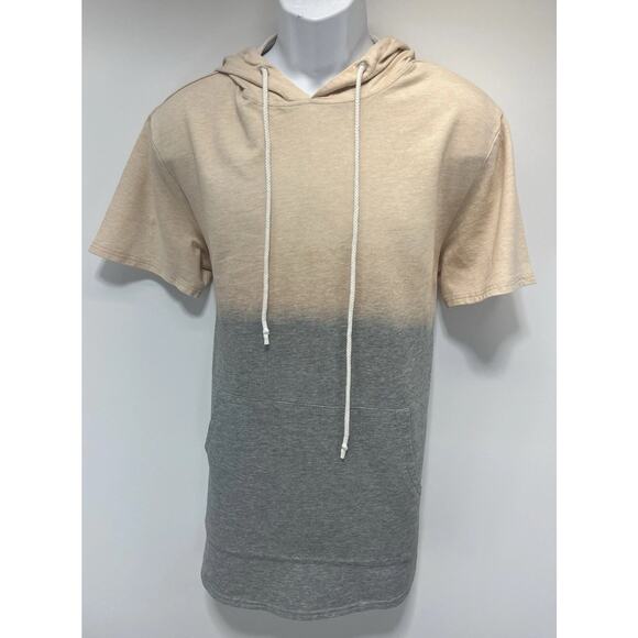 Carbon Mens Short Sleeve Sweatshirt Size S Small Hoodie Colorblock Excellent - Picture 1 of 7